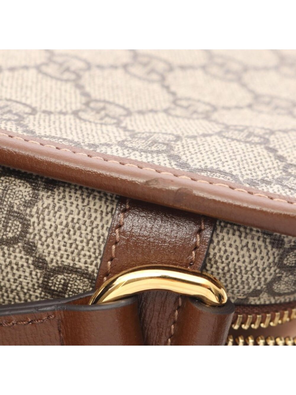 Gucci Shoulder Bag Interlocking GG Supreme Beige Brown Canvas Leather - Picture 8 of 8